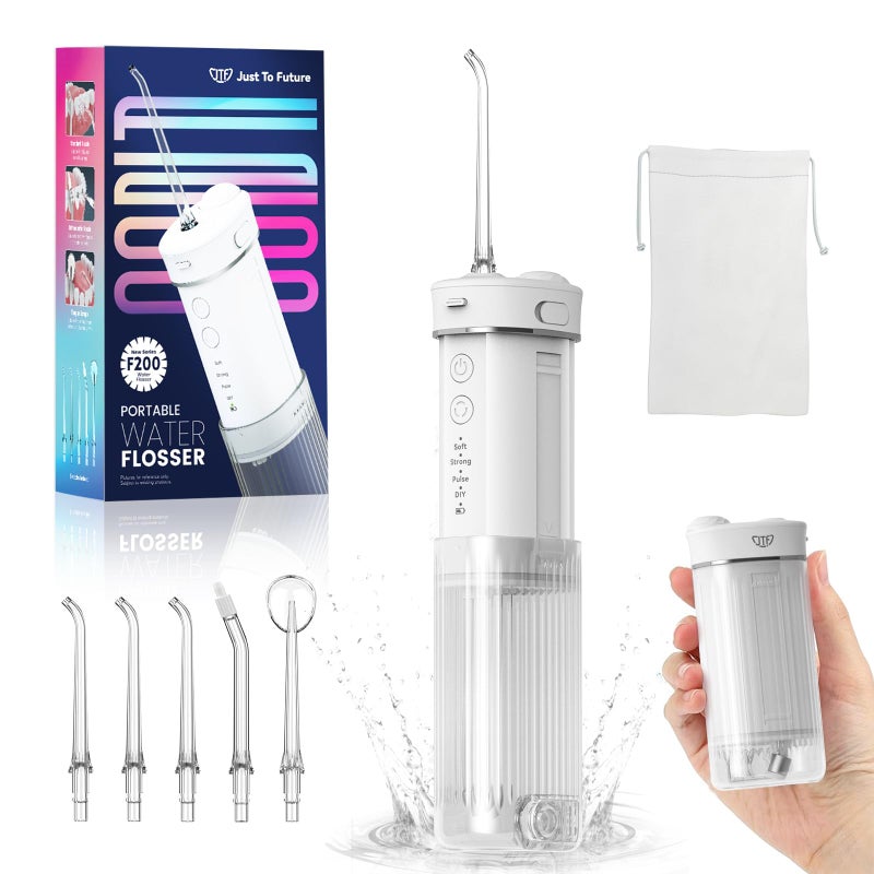 Portable Mini Water Dental Flosser for Teeth Cleaning Travel Oral Irrigator with Telescopic Water Tank4 Modes IPX7 Waterproof Design Perfect for Braces Bridges and Home Travel Dental Care